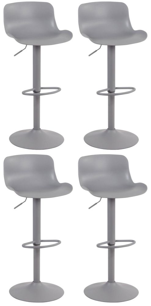 BHM Germany Barové stoličky Almada (SADA 4 ks), plastové, sivé